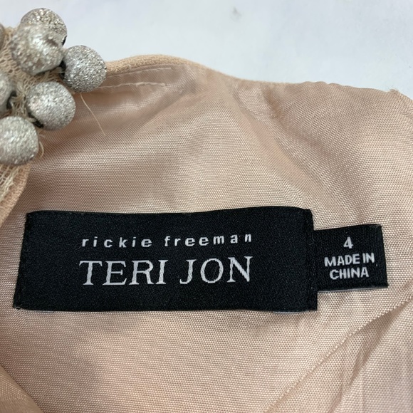 Rickie Freeman Teri Jon Ombre Beaded Cream Dress - Picture 6 of 8